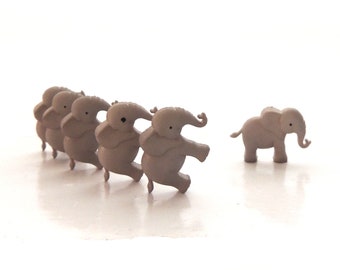 Elephant Buttons by Dress It Up // Animal Zoo Safari Pachyderm Embellishments - Set of SIX