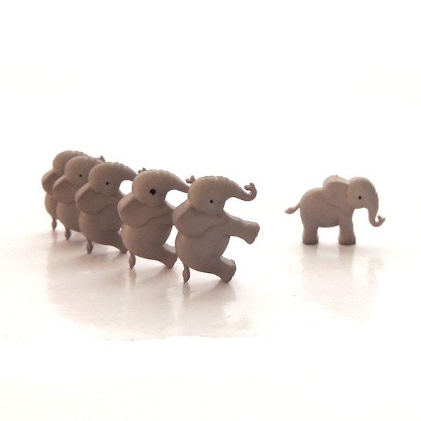 Elephant Buttons by Dress It Up // Animal Zoo Safari Pachyderm Embellishments - Set of SIX