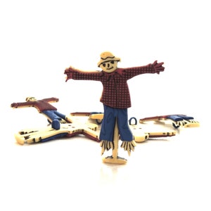 Scarecrow Buttons by Buttons Galore / Novelty Craft Halloween Embellishments - Set of THREE or SIX