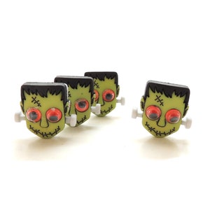 Frankenstein Buttons by Dress It Up / Halloween Craft Hair Sewing Monster Embellishment -Set of FOUR