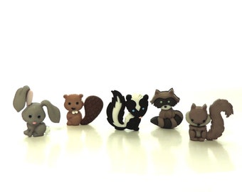 BACKYARD BUDDIES Craft Buttons Baby Wild Creatures Nature Novelty Forest Babies