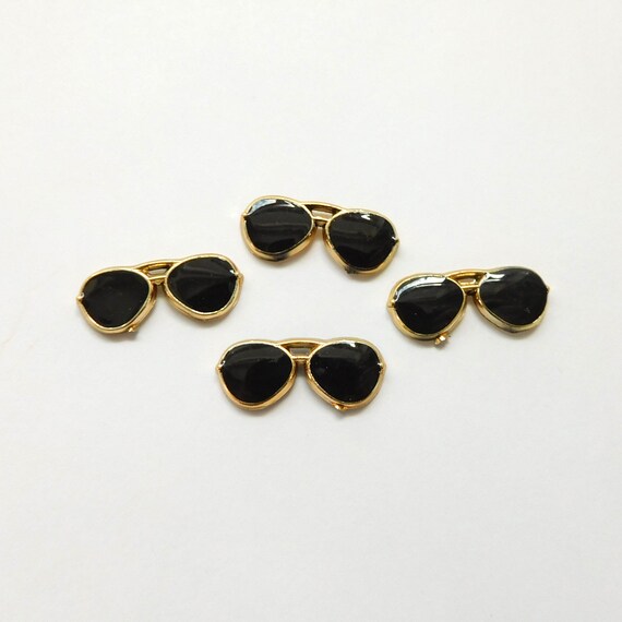 Gafas de sol con borde dorado Adornos de espalda plana Cabujones