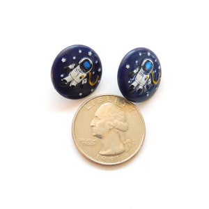 Medium Astronaut Buttons by Dill / Outer Space Career Embellishments Set of TWO image 10