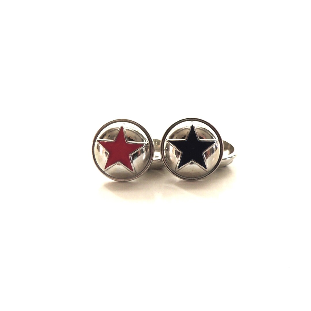 Silver With Red and Blue Stars Buttons by Lamode / Novelty ...