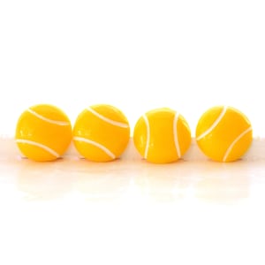 Tennis Ball Flat Back Embellishments / Sports Flat Back Decorations - Set of FOUR