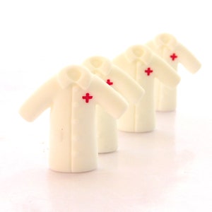 Doctor Lab Coat Flat Back Embellishments / Medical Office - Flatback Decorations - Set of FOUR