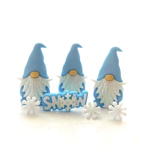 Frosty Friends Gnome Buttons by Shelly's Buttons and More / Christmas Craft Embellishments