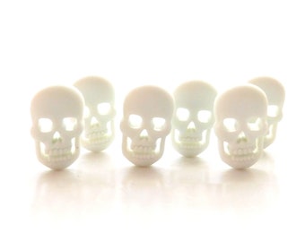 Skull Buttons by Dress It Up / Halloween Skeleton Embellishments - Set of SIX