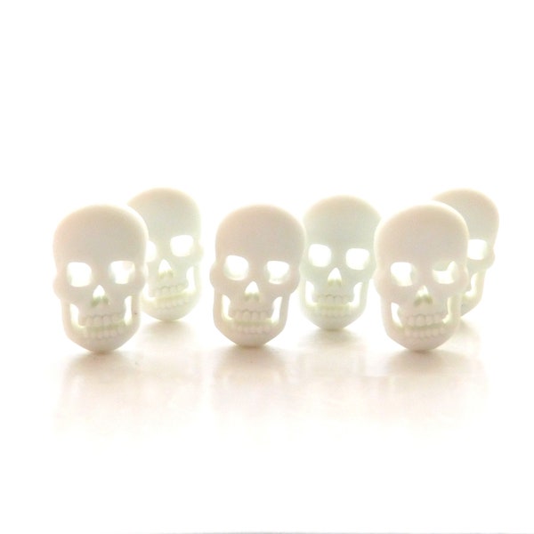 Skull Buttons by Dress It Up / Halloween Skeleton Embellishments - Set of SIX