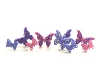 Sweet Butterflies Buttons by Dress It Up / Jesse James Novelty Insect Spring Embellishments