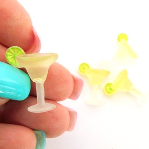 Margarita Glass Flat Back Embellishments by Shelly&#39;s Buttons // Tequila Cocktail Embellishments - Set of FOUR