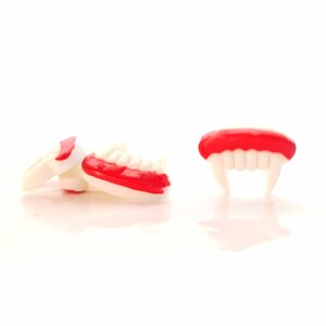 Adornos de dientes de vampiro con parte posterior plana / Cabujones de parte posterior plana para Halloween otoñal - Juego de CUATRO