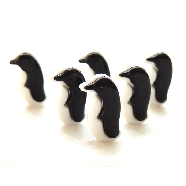 Penguin Buttons Buttons Galore / Novelty Sewing Scrapbooking Hair Bow Emperor Bird South Pole Animal Kids Clothes March Ice shank craft image 6