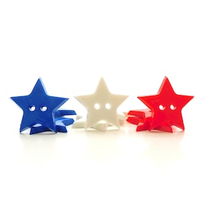 Star Power Buttons // Patriotic Craft Embellishments - Set of NINE