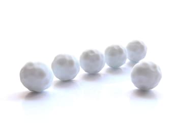 Small Snowball Buttons / Winter Snow Craft Decorations - Set of SIX