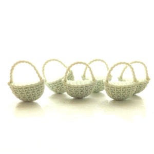 White Basket Buttons - Buttons Galore / Novelty Sewing Embellishments - Set of SIX