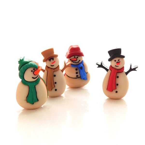 Old Fashioned Snowmen Buttons by Buttons Galore / Winter Holiday Snow Embellishments