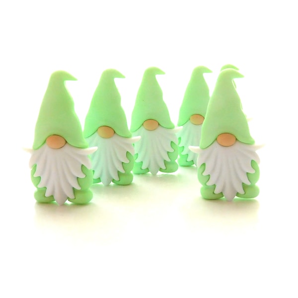 Light Green Gnome Buttons by Let's Get Crafty // Fairy Friends Craft Embellishments - Set of THREE or SIX