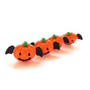 Bat Pumpkin Flat Back Embellishments / Fall Halloween Flatback Decorations - Set of FOUR