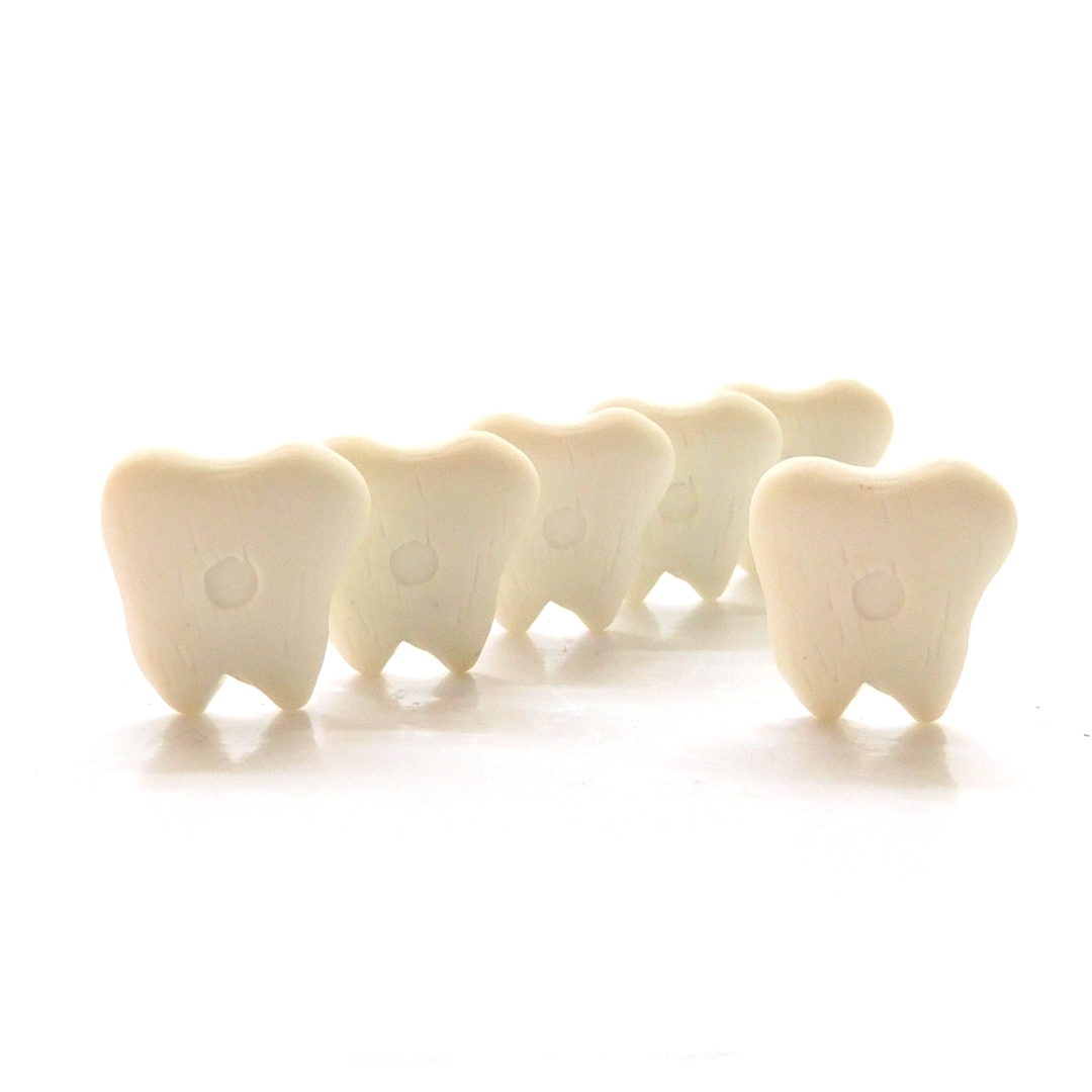Tooth Buttons by Buttons Galore / Dental Embellishments - Set of SIX - Etsy