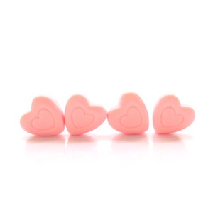 Pink Heart in Heart Flatback Embellishments: Valentine&#39;s Cabochons - Set of 4