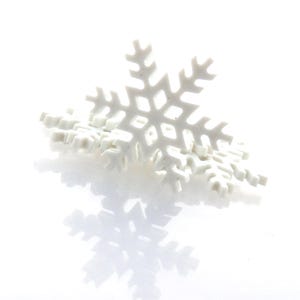 Large Snowflake Buttons by Buttons Galore // Winter Christmas Flatback Embellishments - Set of SIX
