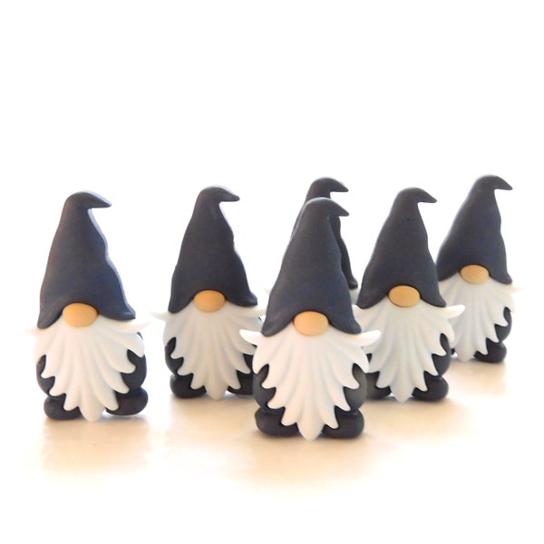 Graphite Gnome Buttons by Shelly's Buttons // Fairy Friends Craft Embellishments - Set of THREE or SIX