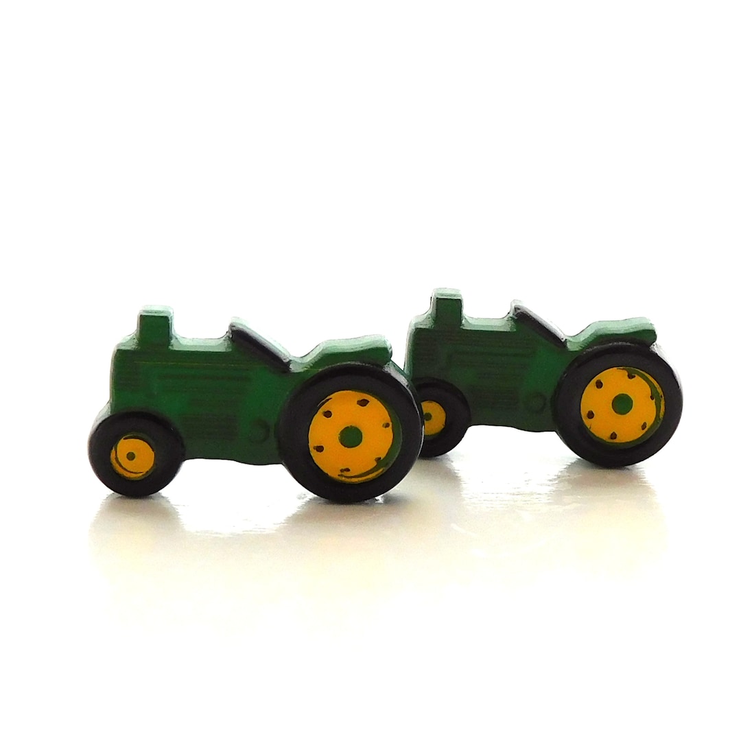 Green Tractor Buttons by Dill / Farming Equipment Embellishments - Set ...