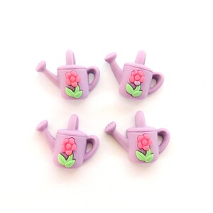 Purple Watering Can Flat Back Embellishments / Gardening Resin Cabochons- Set of FOUR image 10