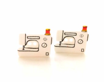 Sewing Machine Buttons by Dill / Sew Through Craft Embellishments - Set of TWO