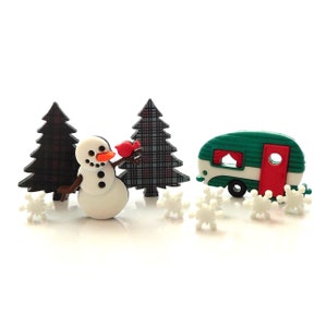 Merry Campers Buttons by Dress It Up // Christmas Novelty Holiday Embellishments