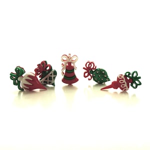 Christmas Ornaments Buttons by Dress It Up // Novelty Christmas Sewing Scrapbooking Baubles Holiday Ugly Sweater DIY Tree Wreath Trimming