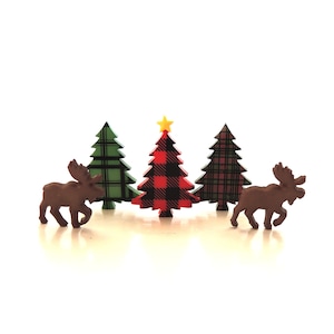 Christmas Cabin Buttons by Dress It Up // Christmas Plaid Pine Tree Embellishments