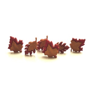 Oak and Maple Leaves Buttons by Buttons Galore / Novelty Autumn Fall Embellishments