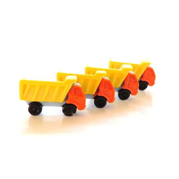 Dump Truck Flat Back Embellishments / Construction Vehicle Cabochons- Set of FOUR