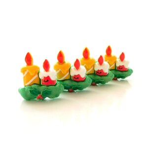 Christmas Candle Flat Back Embellishments - Set of FOUR