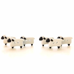White Sew Thru Sheep Buttons by Dress It Up / Novelty Farm Animal Embellishments Set of SIX image 2