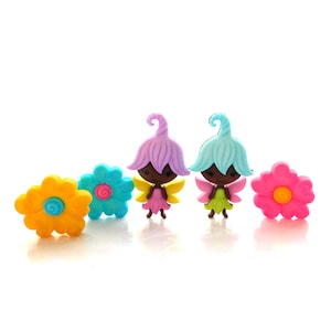 Pixies and Posies Buttons by Dress It Up / Fantasy Novelty Embellishments by Jesse James Little Girl Crafts