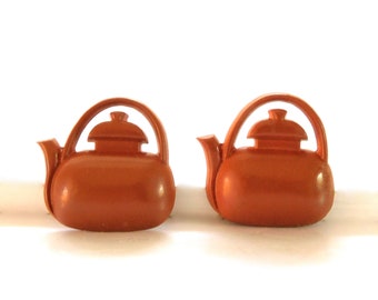 Brown Kettle Buttons by Dill / Kitchen Embellishments - Set of TWO