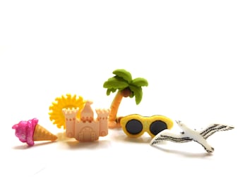 Beach Days Embellishment Set by Shelly's Buttons // Summer Embellishments - Set of SIX