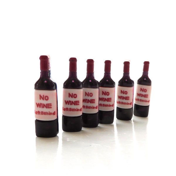 Wine Bottle Buttons by Shelly's Buttons // Red Wine Vino Embellishments - Set of SIX