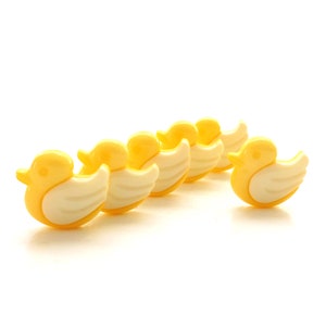 Ducky Buttons by Buttons Galore / Bird Embellishments - Set of SIX
