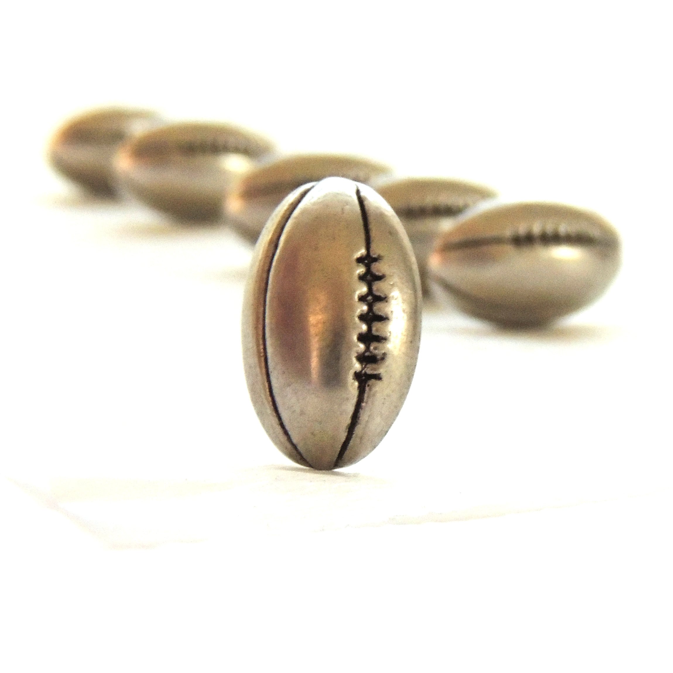 Football Buttons - Silver - by Buttons Galore // Cheerleader Hair Bow…