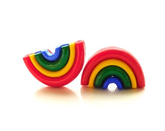 Rainbow Buttons by Dill / Nature Weather Embellishments - Set of TWO
