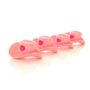 Pink Cowboy Hut Flat Back Verzierungen / Flatback Western Cabochons - 4er-Set