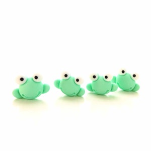 Frog Flatback Mini Charms Glitter Cabochons Frogs Kawaii Decoden 10 pc
