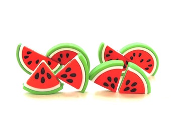 Hand Painted Ceramic Small Watermelon Buttons Hand Painted Ceramic Small Watermelon Buttons