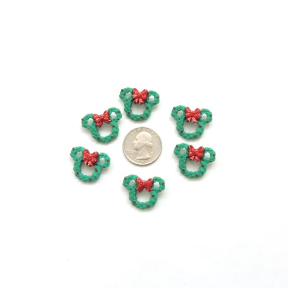 Minnie Mouse Bow Wreath Buttons by Dress It Up Jesse James Disney Christmas Embellishments