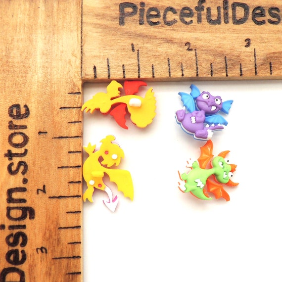 Dress it up Dragon Tale shank backed buttons novelty craft sewing quilting