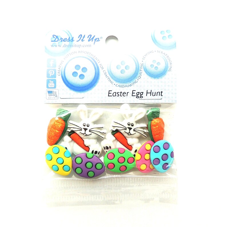 Easter Egg Hunt Buttons by Dress It Up : Novelty Bunny & Egg Embellishments image 11